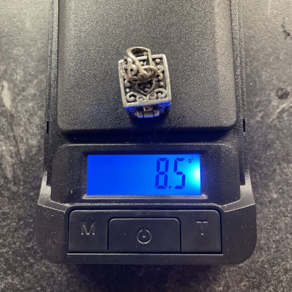 Sterling Silver 925 Prayer Box Pendant Charm Signed Vintage Ornate - Picture 8 of 13